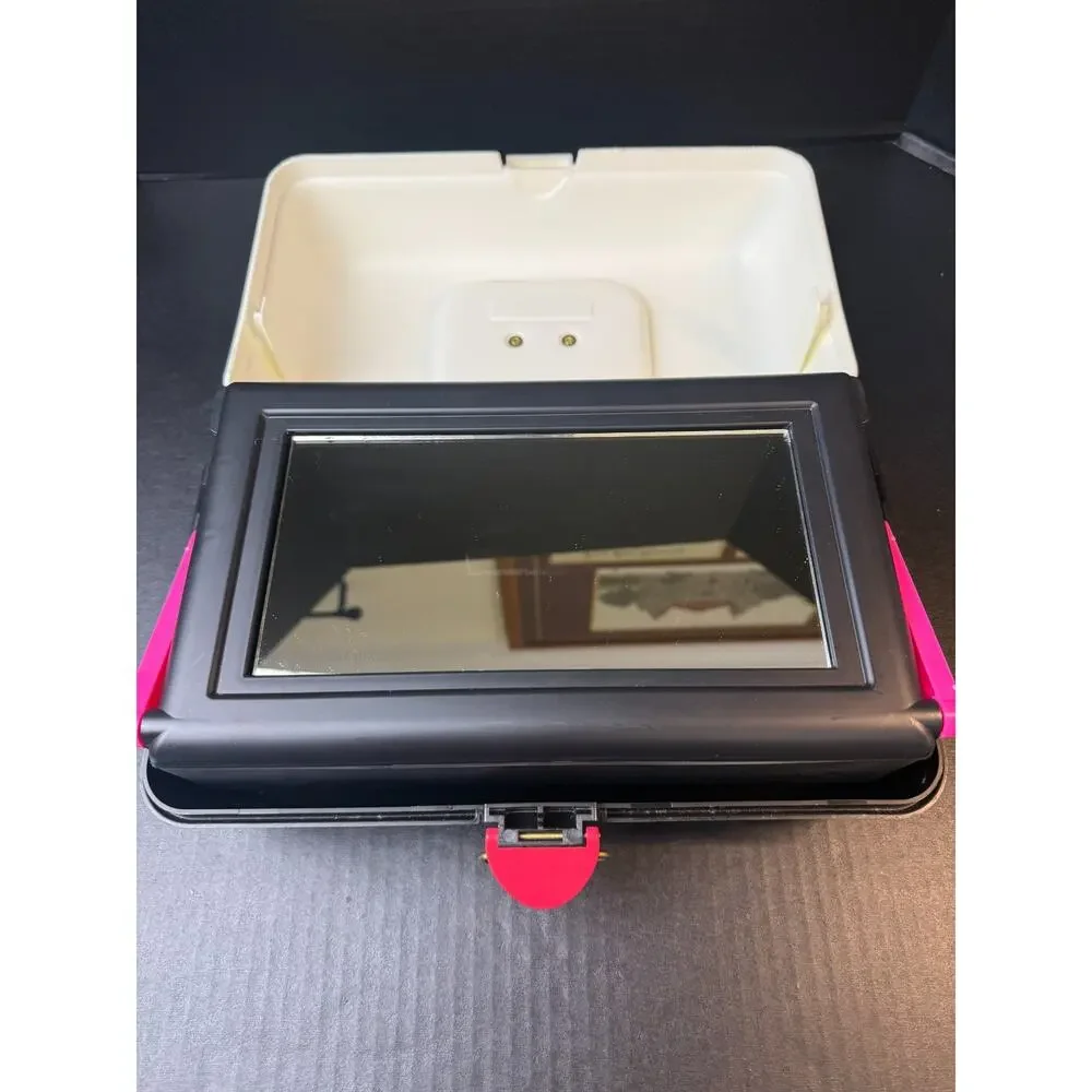 Vtg Caboodles Black White Pink 2620 Makeup Cosmetic Jewelry Case Mirror 90s USA